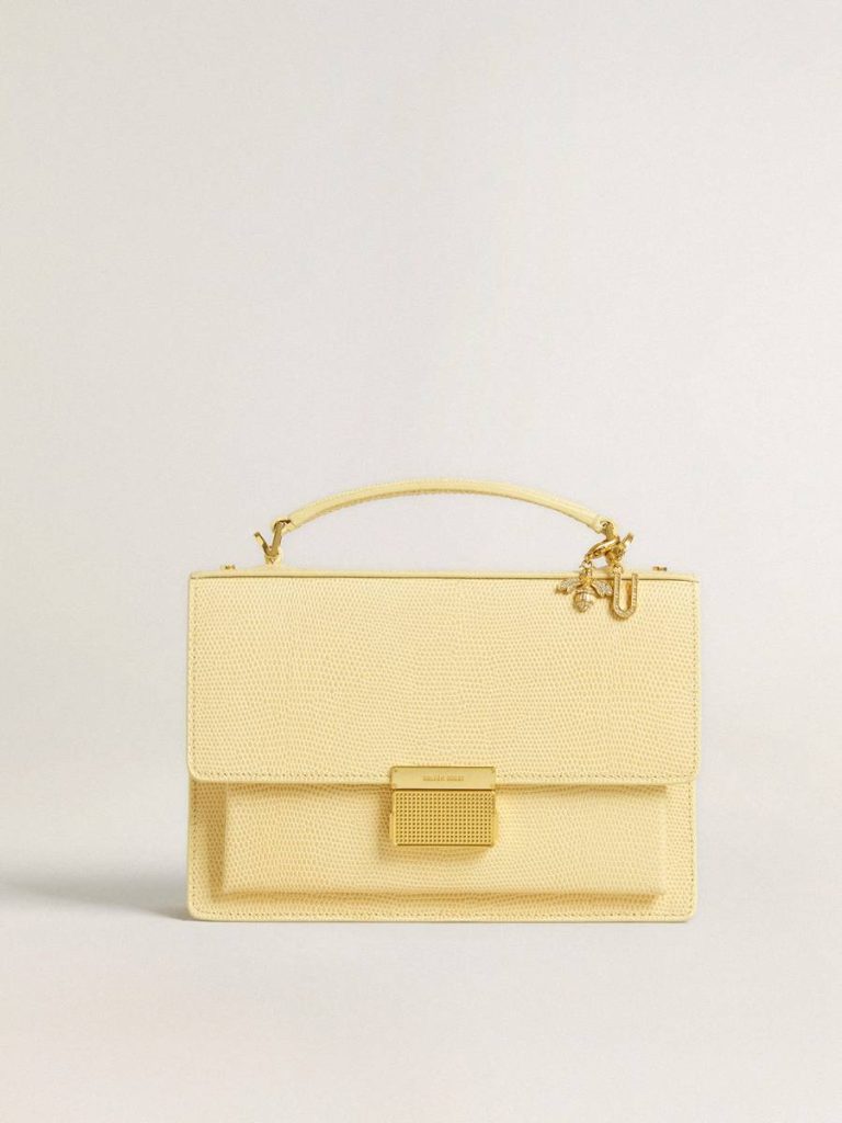 Letter U Charm In Gold-Colored Brass With Crystals Women Golden Goose Bag Accessories Gold
