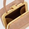 Light Camel Celine Lana Minaudiere In Suede Calfskin With Triomphe Strass Women Top-Handle Bags
