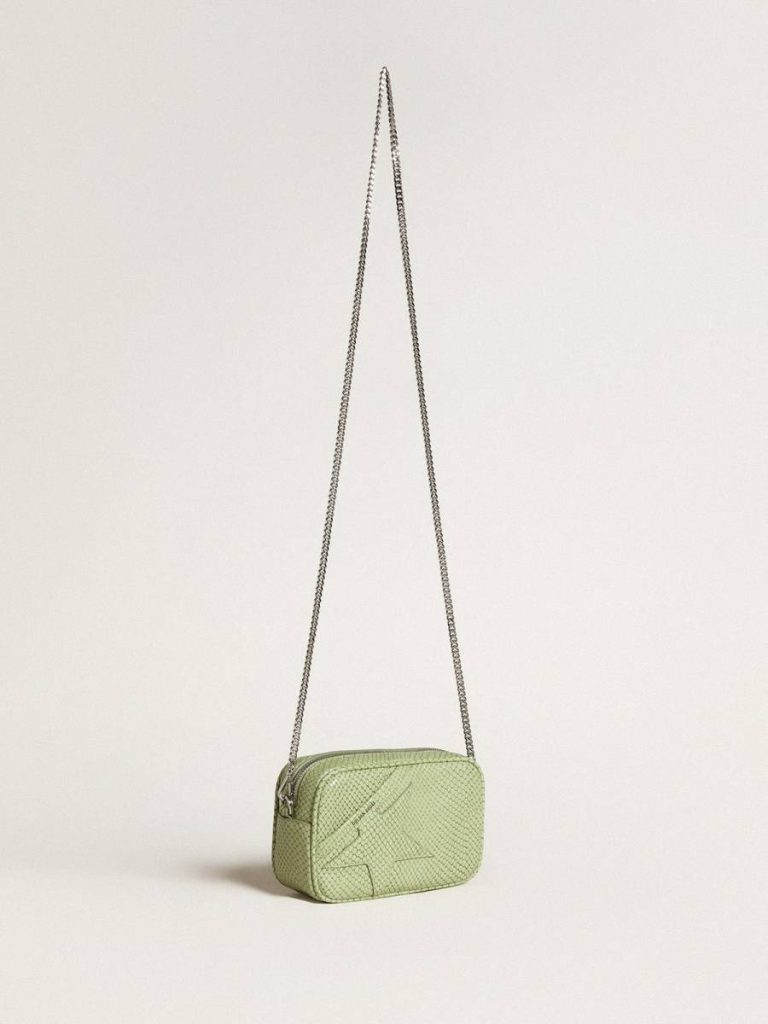 Light Green Golden Goose Women Mini Star Bag In Light Green Snake-Print Leather Mini Bags