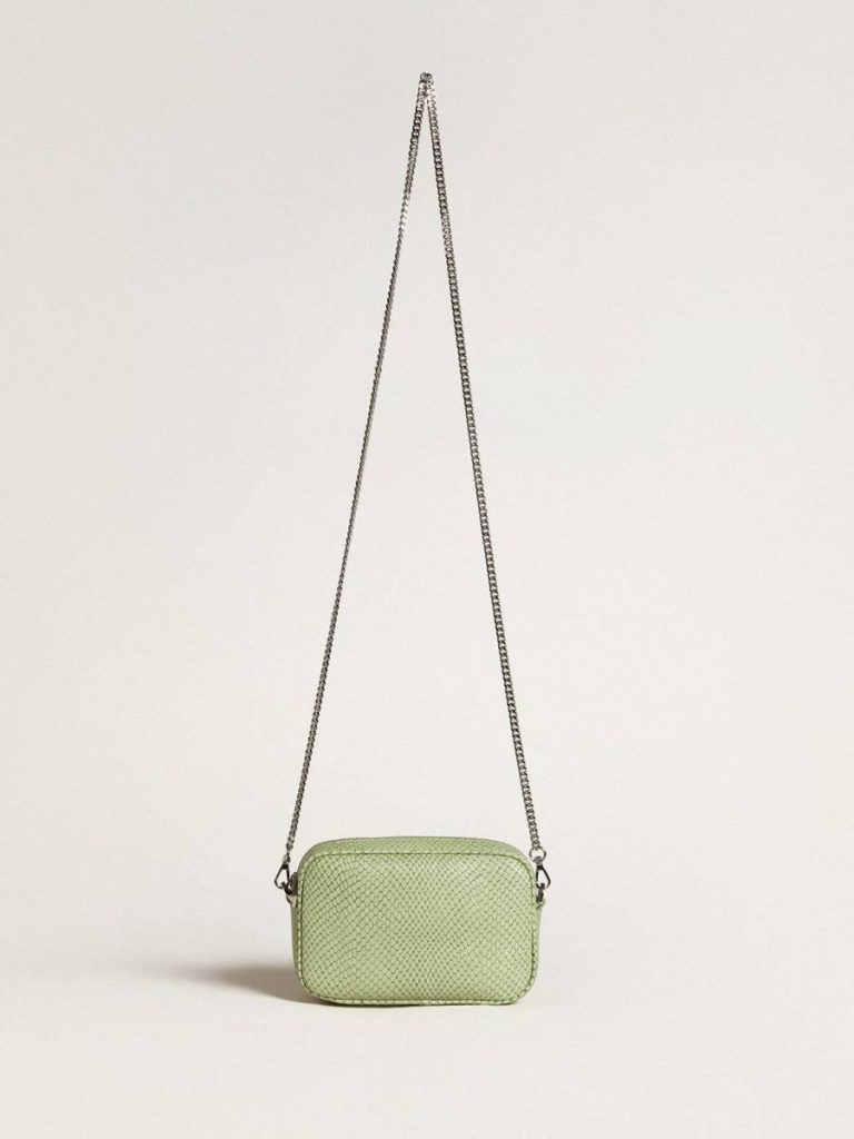 Light Green Golden Goose Women Mini Star Bag In Light Green Snake-Print Leather Mini Bags