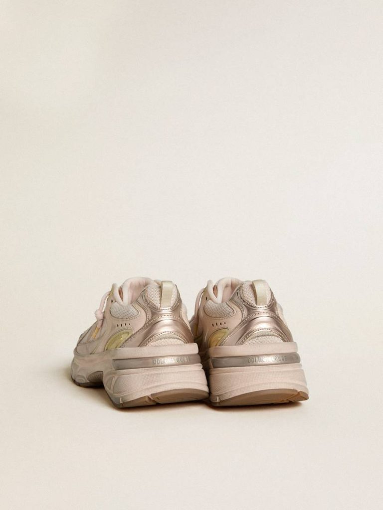 Lightstar Men’s Lightstar With Pink Leather And Mesh Upper And Pink Star Men Golden Goose