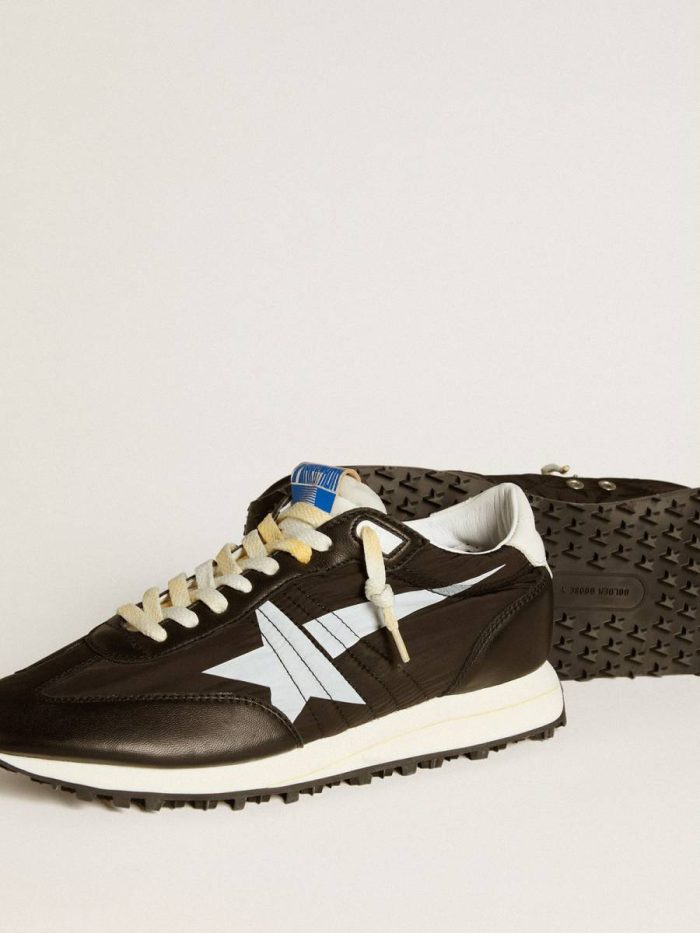 Marathon Men Golden Goose Men’s Marathon With Black Nylon Upper And White Star