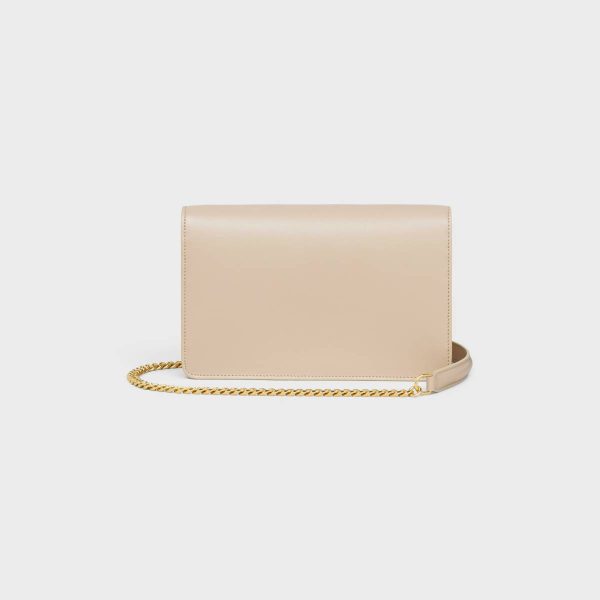 Margo Women Wallet On Chain Margo In Shiny Calfskin Nude Celine
