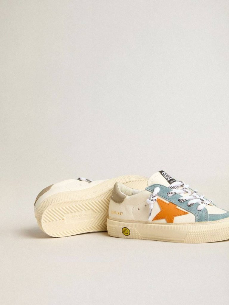 May Teen In Nappa With Orange Leather Star And Blue Suede Inserts Golden Goose Kids Boys (4-10 Years)