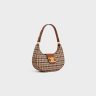 Medium Ava Triomphe Bag In Tartan Textile And Calfskin Shoulder Bags Women Celine Multicolor
