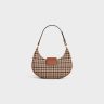 Medium Ava Triomphe Bag In Tartan Textile And Calfskin Shoulder Bags Women Celine Multicolor