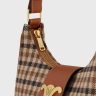 Medium Ava Triomphe Bag In Tartan Textile And Calfskin Shoulder Bags Women Celine Multicolor