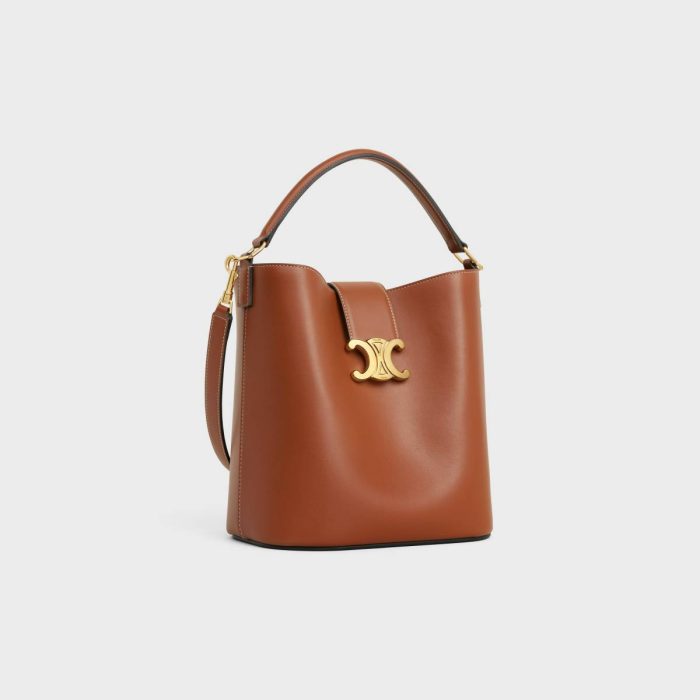 Medium Bucket Louise In Smooth Calfskin Cross-Body Bags Celine Tan Women