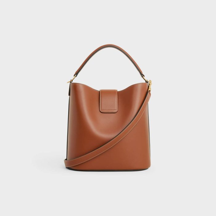 Medium Bucket Louise In Smooth Calfskin Cross-Body Bags Celine Tan Women