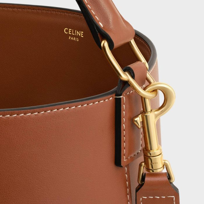 Medium Bucket Louise In Smooth Calfskin Cross-Body Bags Celine Tan Women