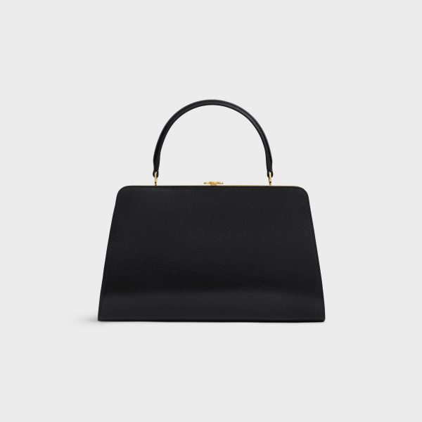 Medium Celine Antoinette In Natural Satinated Calfskin Black Top-Handle Bags Women
