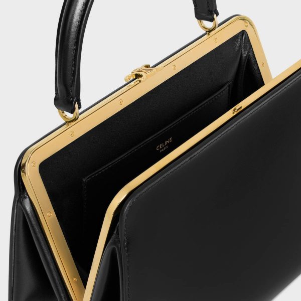 Medium Celine Antoinette In Natural Satinated Calfskin Black Top-Handle Bags Women