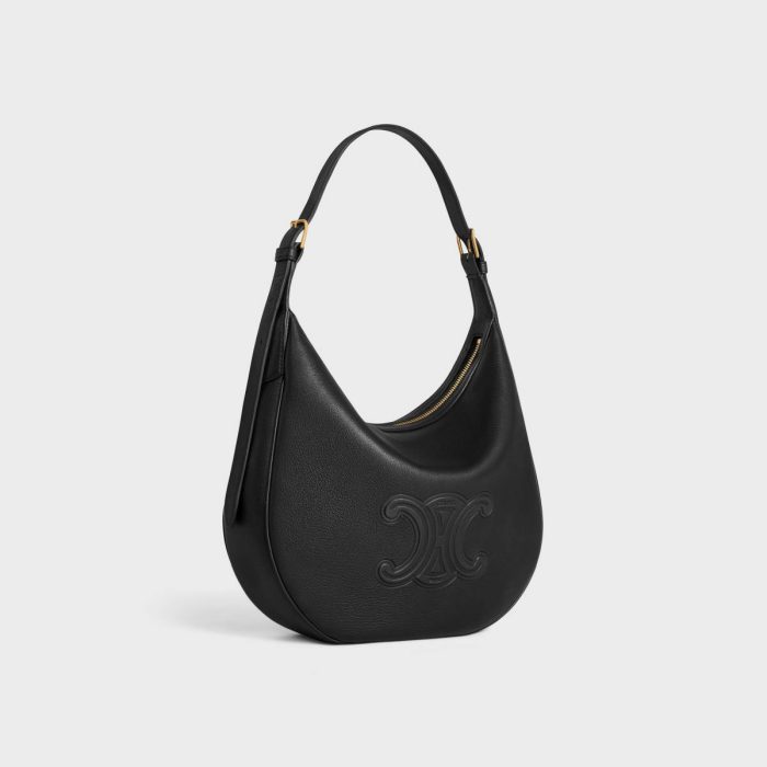Medium Heloïse Bag Cuir Triomphe In Supple Grained Calfskin Black Women Celine Cross-Body Bags
