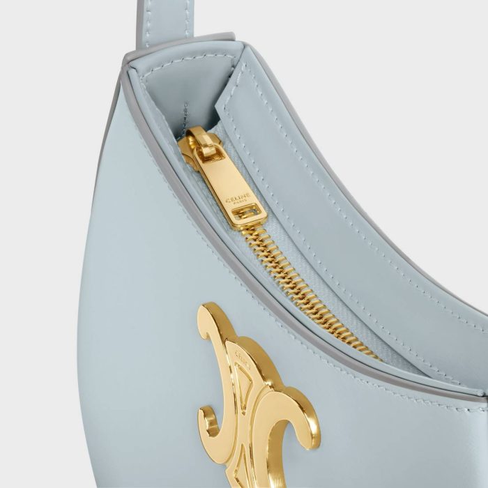 Medium Tilly Bag In Shiny Calfskin Ice Blue Women Shoulder Bags Celine