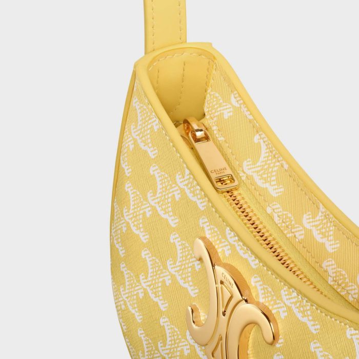 Medium Tilly Bag In Triomphe Canvas And Calfskin Celine Shoulder Bags Bright Yellow Women