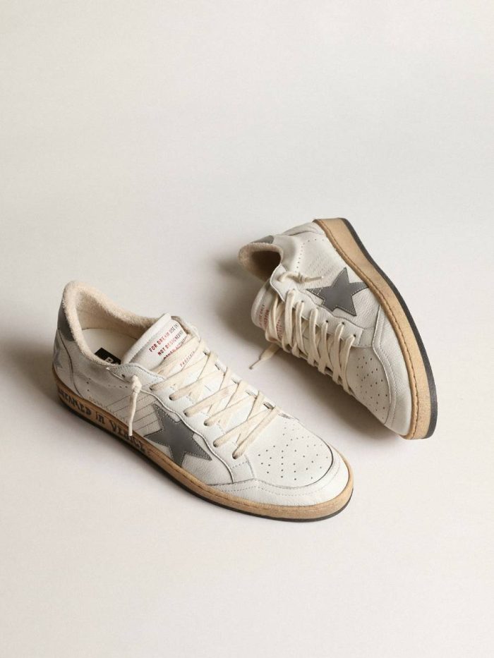 Men Ball Star In Nappa With Gray Reflective Nylon Star And Heel Tab Golden Goose Ball Star