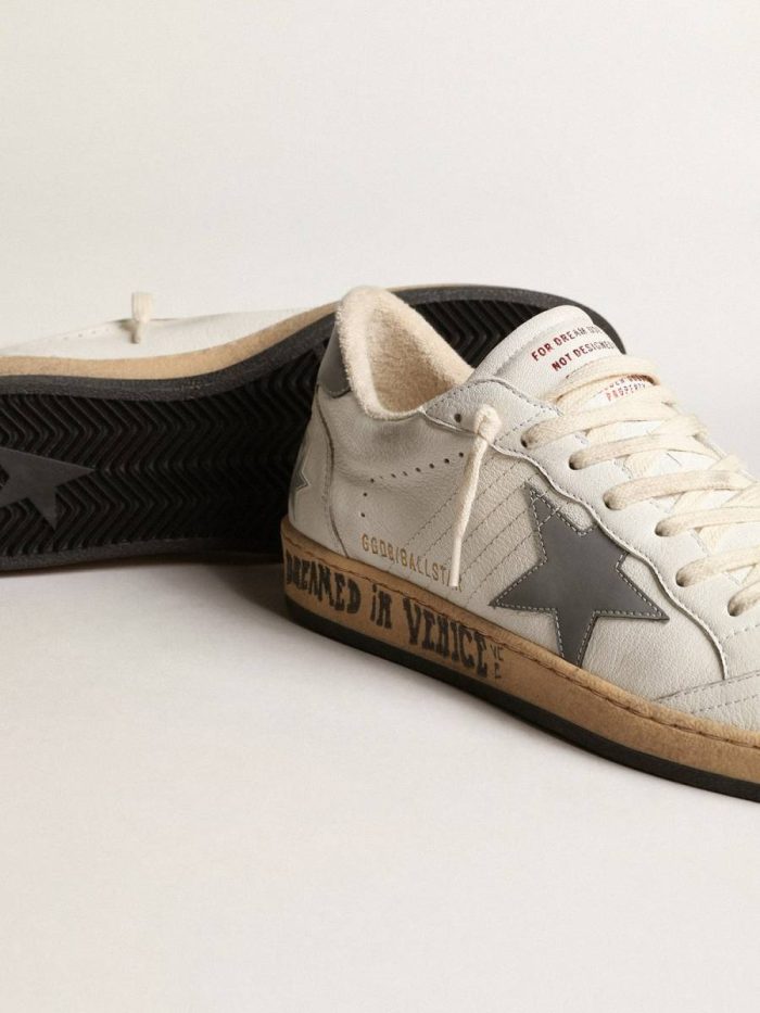 Men Ball Star In Nappa With Gray Reflective Nylon Star And Heel Tab Golden Goose Ball Star