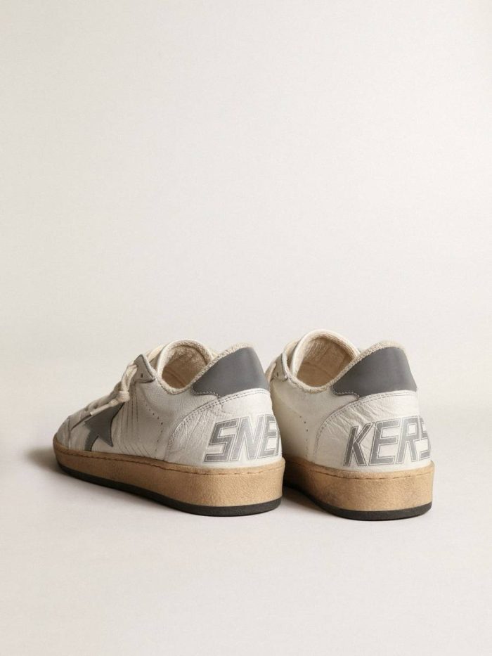Men Ball Star In Nappa With Gray Reflective Nylon Star And Heel Tab Golden Goose Ball Star