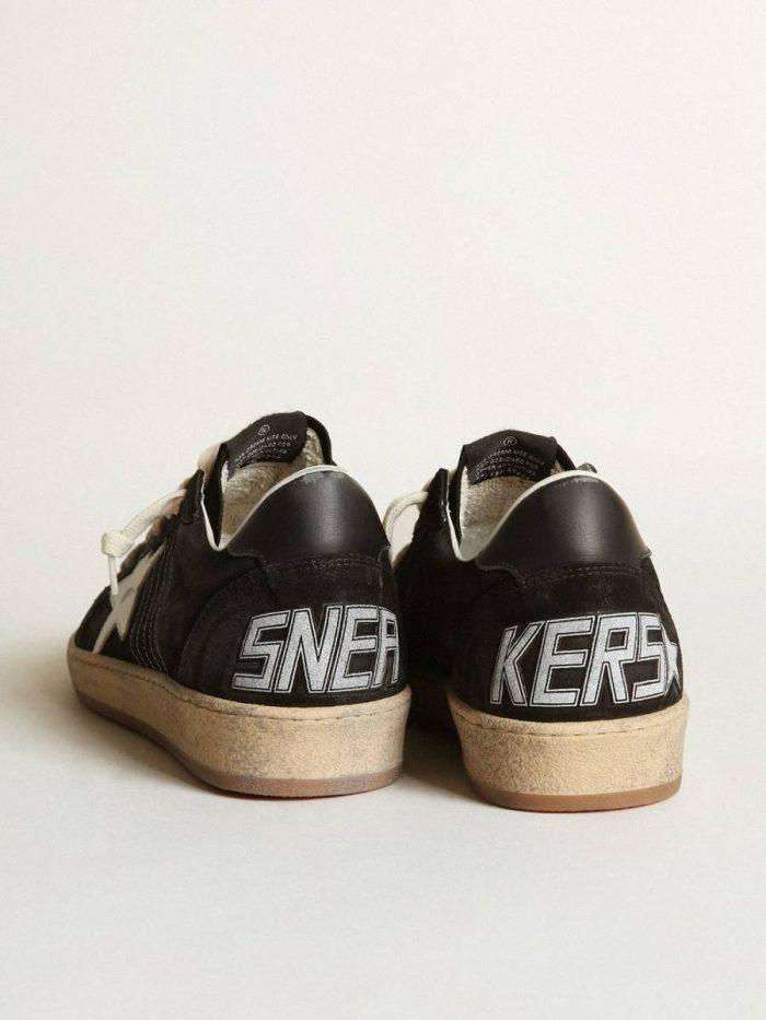 Men Ball Star Men's Ball Star In Black Suede With White Leather Star Golden Goose