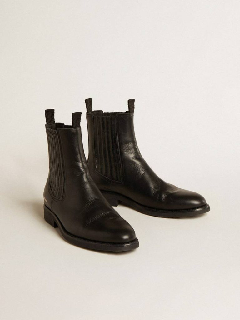 Men Boots Men’s Chelsea Boots In Black Leather Golden Goose Black