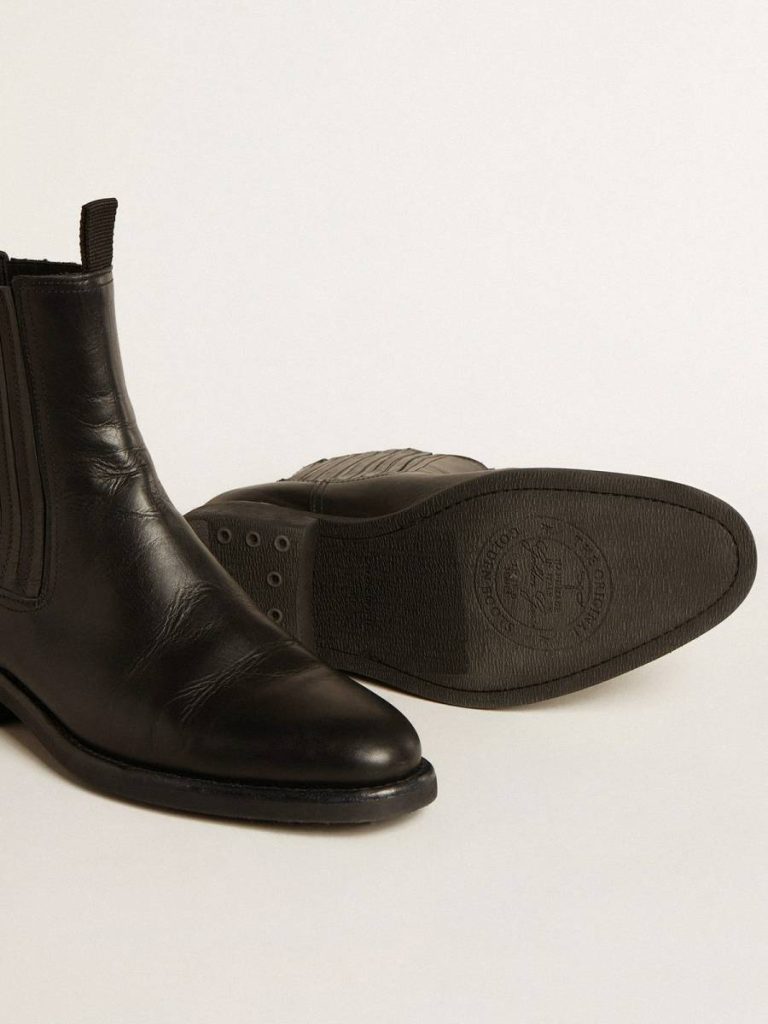 Men Boots Men’s Chelsea Boots In Black Leather Golden Goose Black