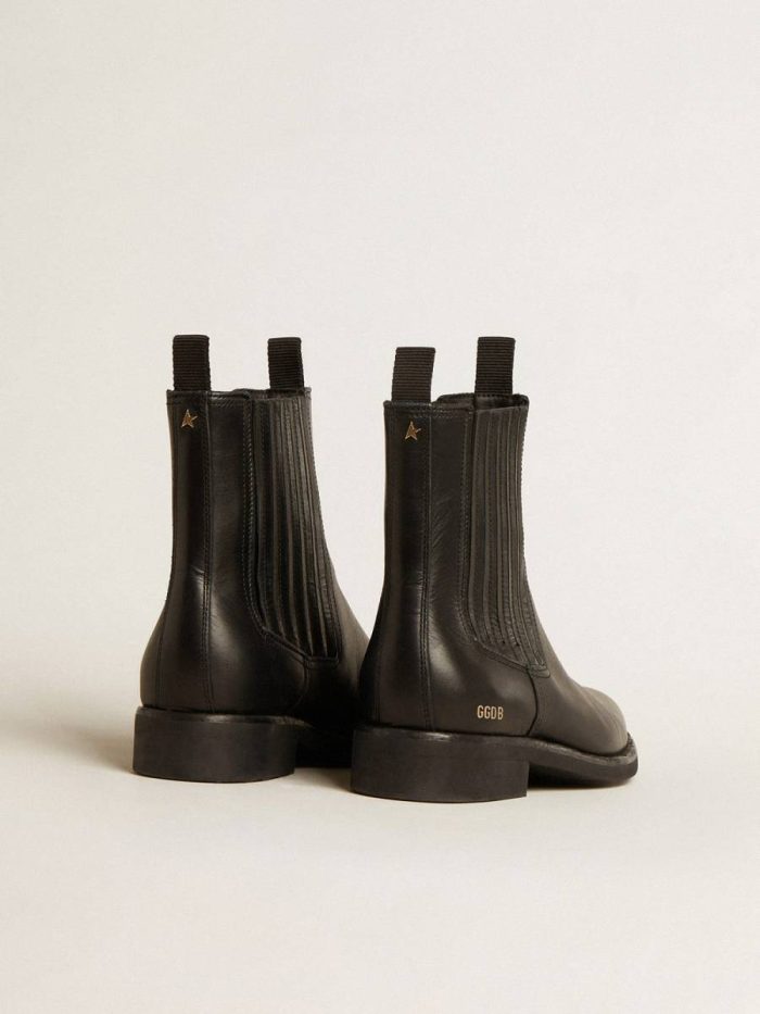 Men Boots Men’s Chelsea Boots In Black Leather Golden Goose Black
