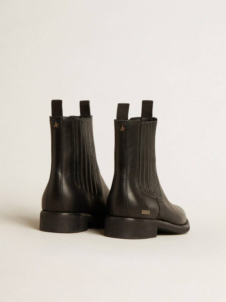 Men Boots Men’s Chelsea Boots In Black Leather Golden Goose Black