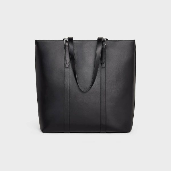 Men Cabas With Buckle In Smooth Calfskin Tote Bags Black Celine