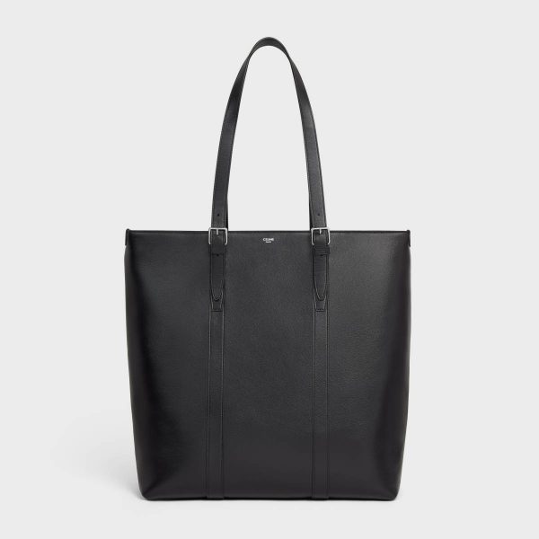 Men Cabas With Buckle In Smooth Calfskin Tote Bags Black Celine