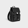 Men Celine Black Backpack In Calfskin With Triomphe Embossed Backpacks