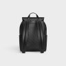 Men Celine Black Backpack In Calfskin With Triomphe Embossed Backpacks