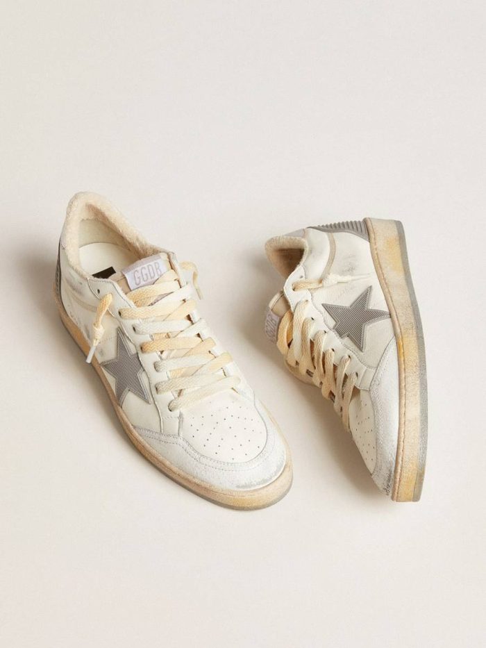 Men Golden Goose Ball Star Ball Star In Nappa With Rubber Star And Silver Leather Heel Tab