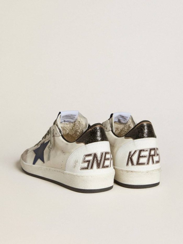 Men Golden Goose Men's Ball Star In Nappa With Leather Star And Metallic Leather Heel Tab Ball Star