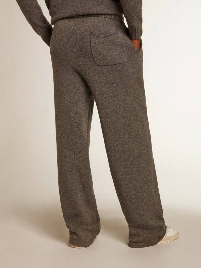 Men Jeans & Pants Golden Goose Men’s Gray Melange Cashmere Blend Joggers Gray Melange