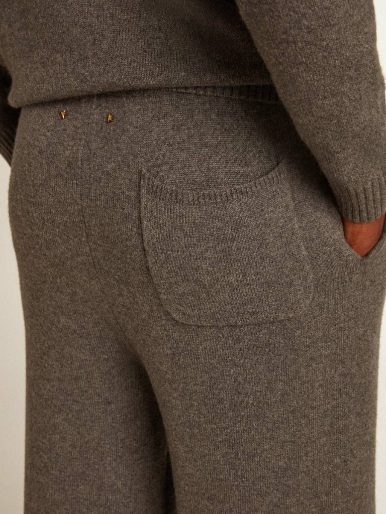 Men Jeans & Pants Golden Goose Men’s Gray Melange Cashmere Blend Joggers Gray Melange