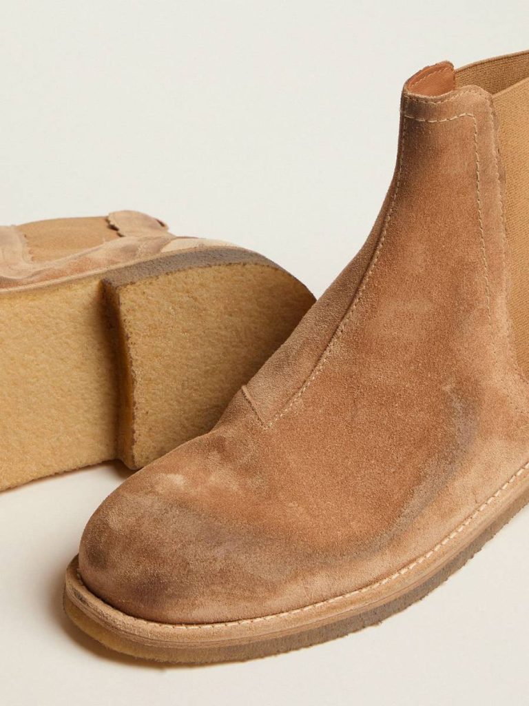 Men John Chelsea Boots In Caramel-Colored Suede Golden Goose Boots