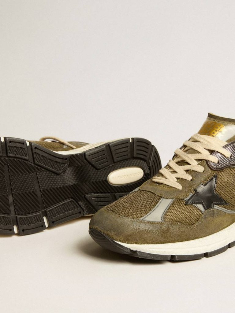 Men Men’s Dad-Star In Suede And Mesh With Black Leather Star And Heel Tab Golden Goose Dad-Star