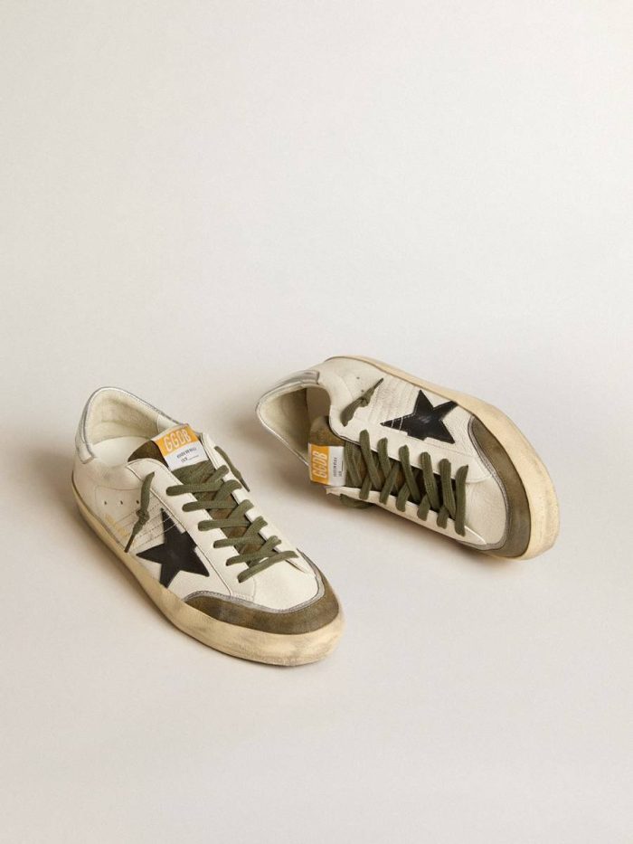 Men Men's Super-Star Ltd In Nappa Leather With Black Leather Star And Silver Heel Tab Super-Star Golden Goose