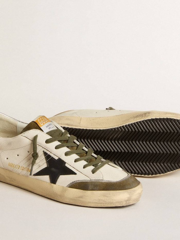 Men Men's Super-Star Ltd In Nappa Leather With Black Leather Star And Silver Heel Tab Super-Star Golden Goose