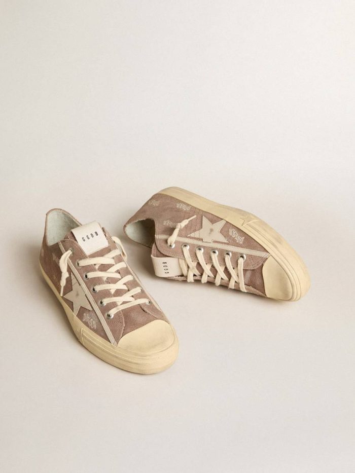 Men Men's V-Star In Dove-Gray Suede With Light Gray Leather Star Golden Goose V-Star