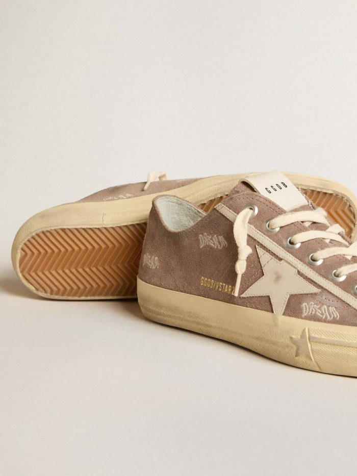Men Men's V-Star In Dove-Gray Suede With Light Gray Leather Star Golden Goose V-Star
