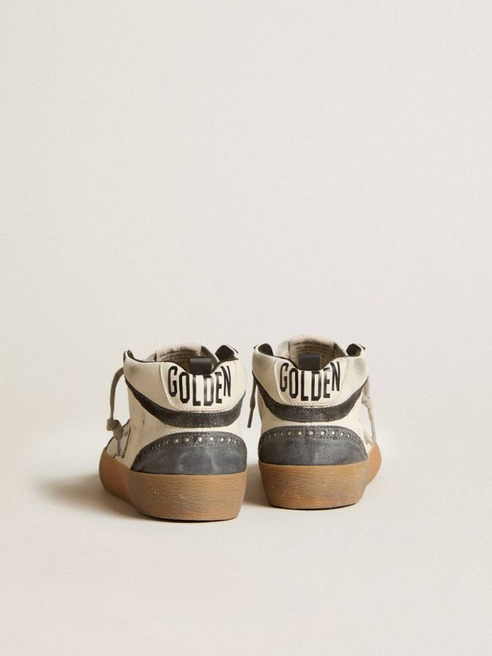 Men Mid Star In Nappa Leather With Silver Leather Star And Black Suede Flash Mid Star Golden Goose