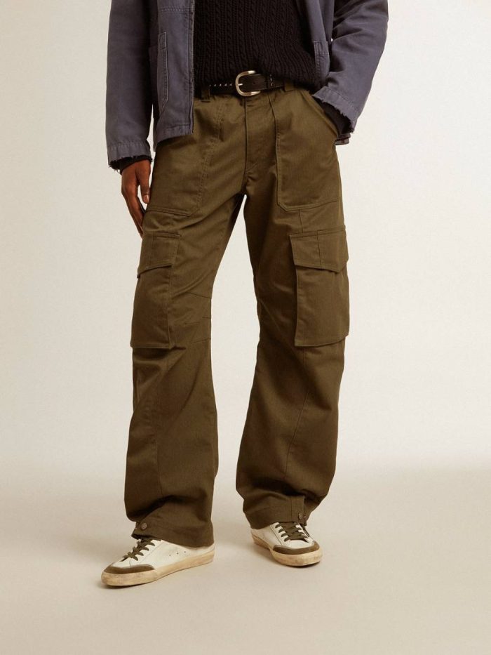 Men Olive Green Olive Green Cargo Pants Golden Goose Jeans & Pants