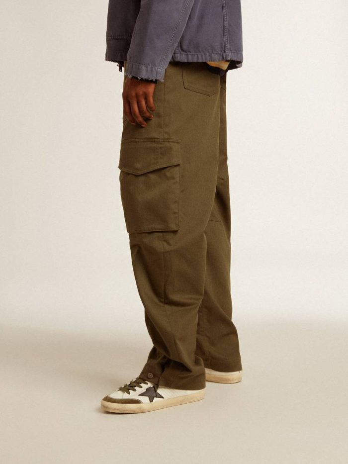 Men Olive Green Olive Green Cargo Pants Golden Goose Jeans & Pants