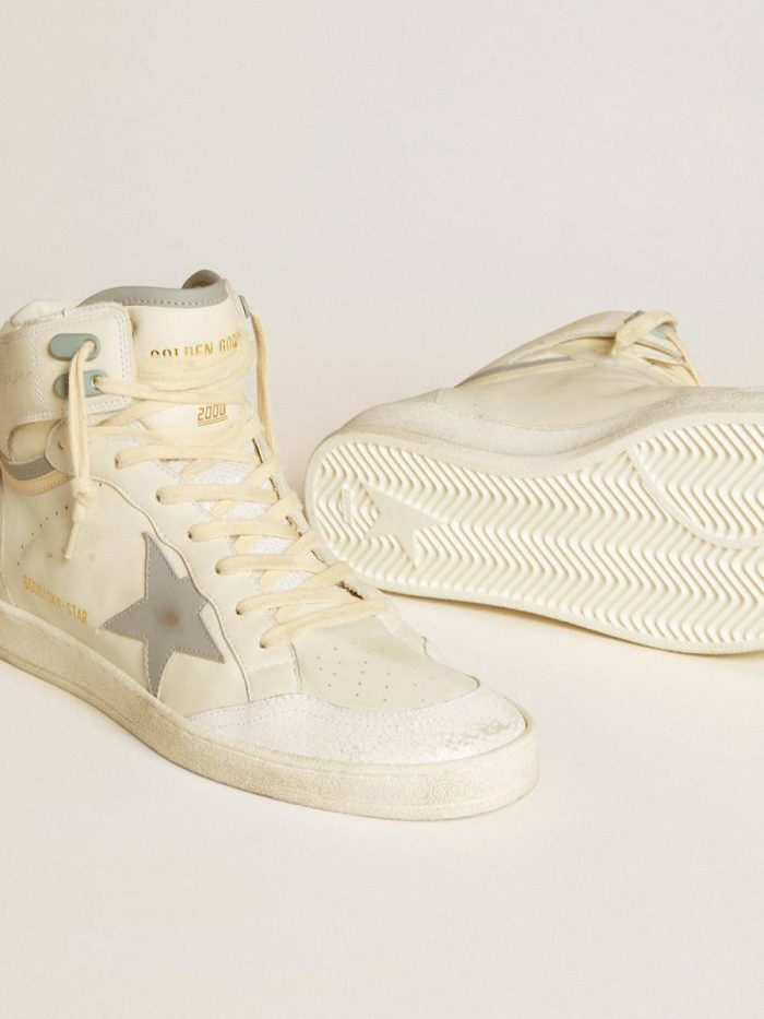 Men Sky-Star Men's Sky-Star In Leather With Light Blue Leather Star And White Heel Tab Golden Goose White