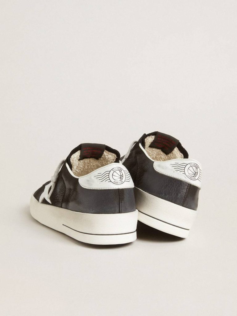 Men Stardan In Black Nubuck And Mesh With Gray Leather Star And Heel Tab Golden Goose Stardan