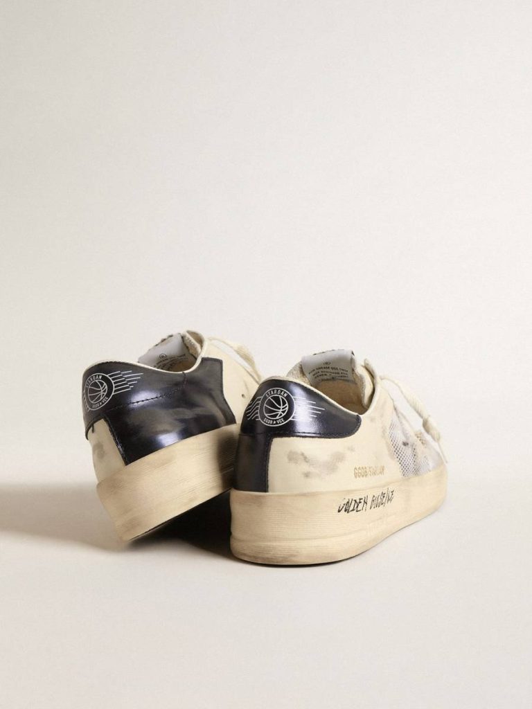 Men Stardan In White Leather And Mesh With White Leather Star Stardan Golden Goose