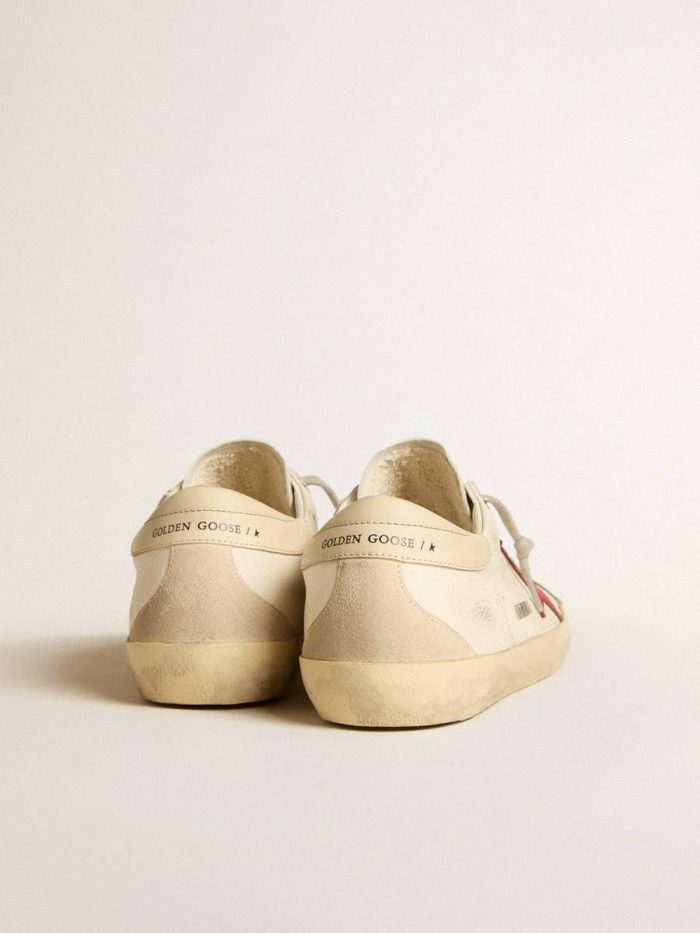 Men Super-Star Men's Super-Star In Nappa With Red Star And Cream Leather Heel Tab Golden Goose
