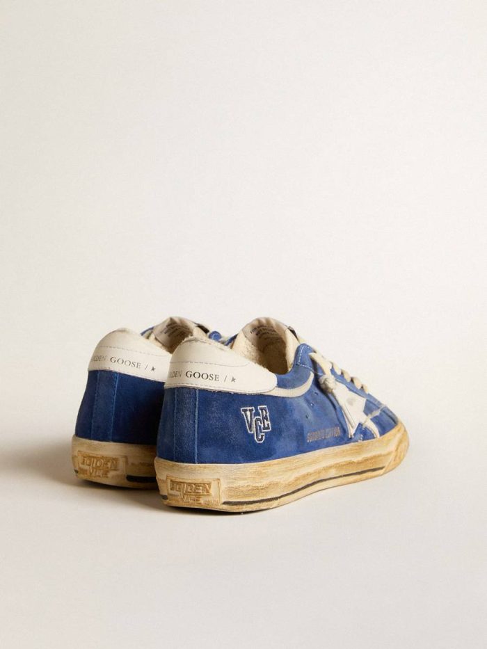 Men Super-Star Super-Star In Blue Suede With White Leather Star And Heel Tab Golden Goose