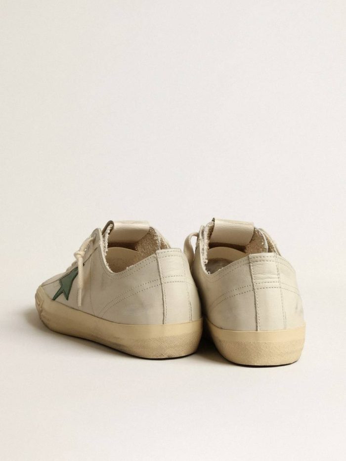 Men V-Star V-Star In Glossy Leather With Green Leather Star Golden Goose